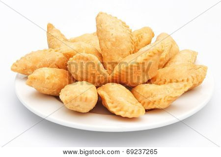 Sweet Fried Dumpling For Chinese New Year On White