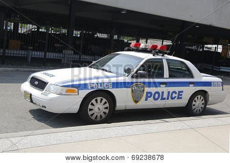 Port Authority New York New Jersey car providing security at JFK International Airport