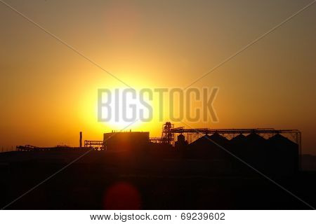 Sunset Over The Plant