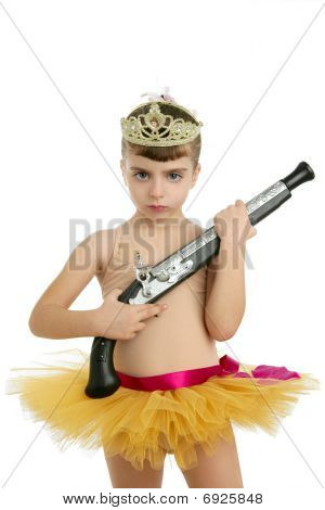 Bella bambina Ballerina con trombone