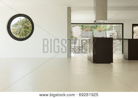 House, interior, modern architecture, kitchen view