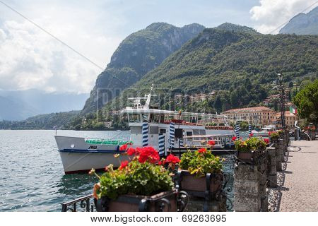 Promenade in Menaggio on Como lake, Italy