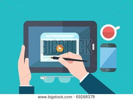 smart concept flat design, vector
