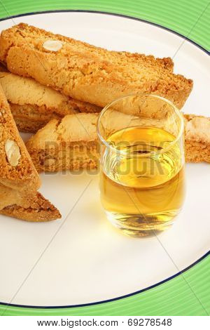 Biscotti Or Cantucci Biscuits (cantuccini) And Vin Santo Wine