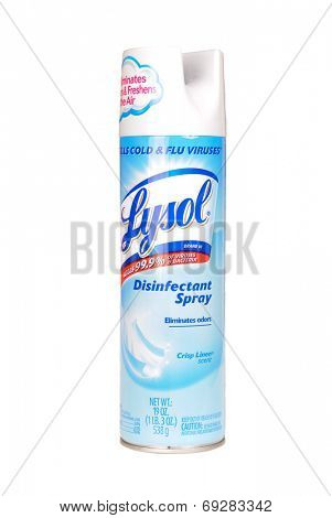 Hayward, CA - July 29, 2014: 19 oz c an of Lysol Disinfectant spray 
