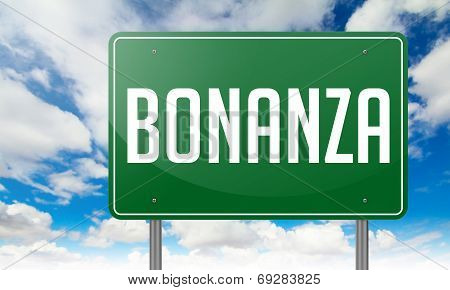 Bonanza on Green Highway Signpost.