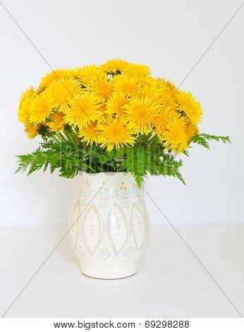 Lush Bouquet Of Yellow Dandelions