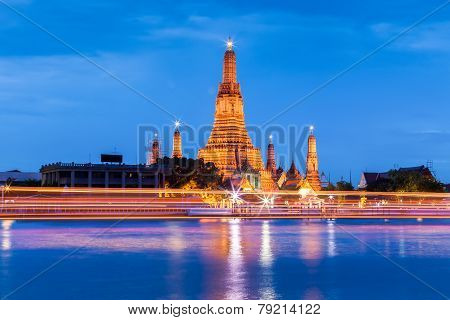 Wat Arun In Twilight Time, Bangkok, Thailand.