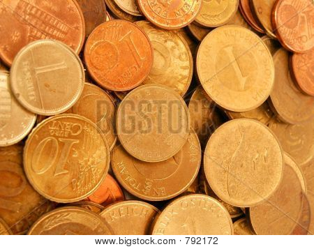 Różne monety europejskie