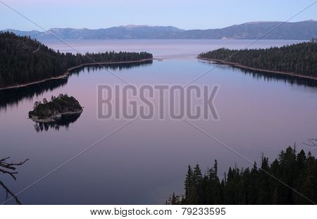 Sunset Protected Cove Emerald Bay Fannette Island Lake Tahoe