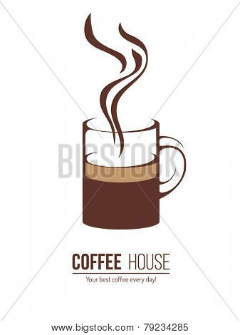 coffee logo template with stylized cup