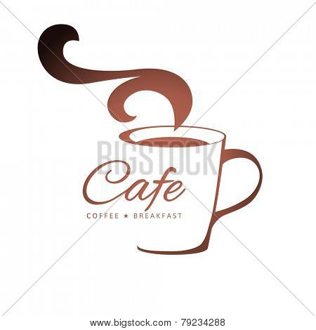 coffee logo template with stylized cup
