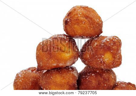 a pile of bunuelos de viento, typical pastries of Spain, eaten in Lent