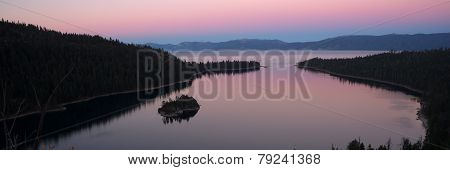 Dusk Protected Cove Emerald Bay Fannette Island Lake Tahoe