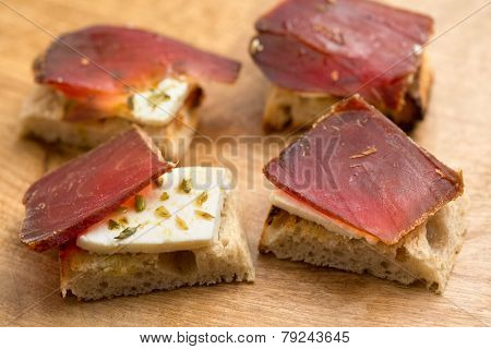 Traditional spanish dish(Tapas)- Salty Dry Tuna (Muxama)