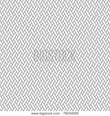 Black And White Geometric Seamless Pattern With Weave Style.
