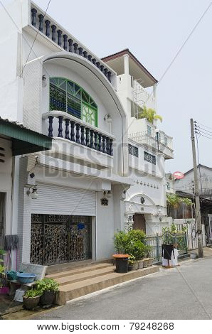 Phuket City, TH-Sept,18 2014: The streets of the old town - Soi Soon Utis in Phuket Town
