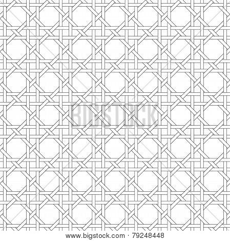 Black And White Geometric Seamless Pattern With Weave Style.