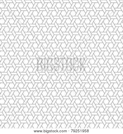 Black And White Geometric Seamless Pattern With Weave Style.