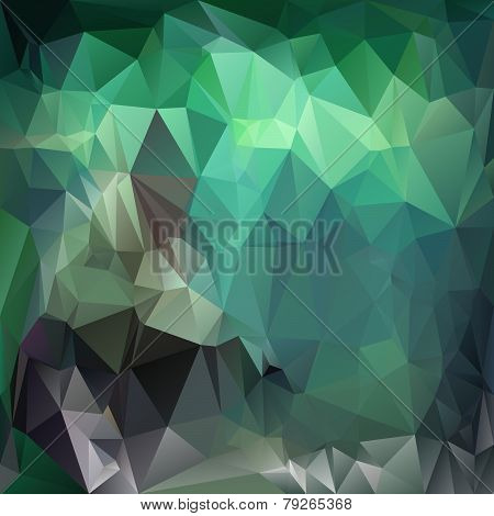 Vector Polygonal Background - Triangular Design In Emerald Colo