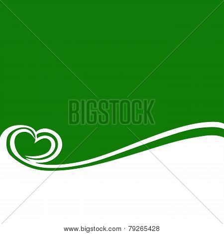 Green And White Background With A Streaming Heart
