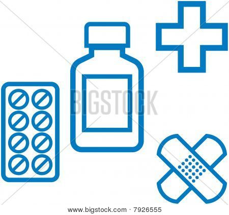 Medicína a farmacie - vektorové ilustrace