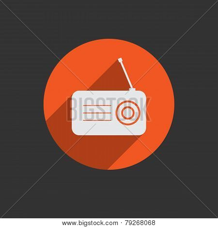 Radio Flat Icon Silhouette