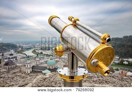 Tourist Binoculars In Salzburg, Austira