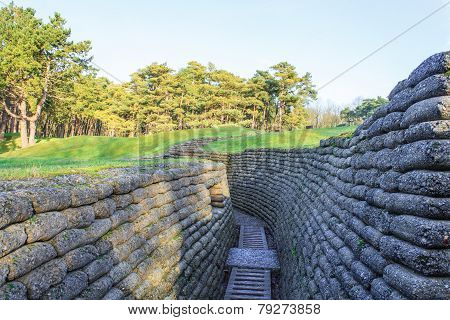 The Trenches On Battlefield Of Vimy Ridge France