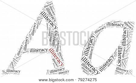 Illiteracy Problem Concept. Word Cloud Illustration.