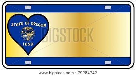 Oregon State License Plate