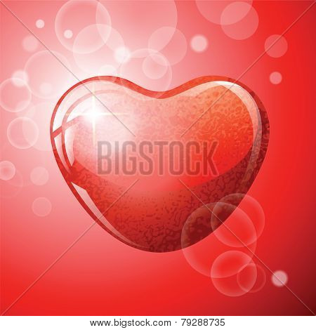 Heart Red Shape On Red Background.