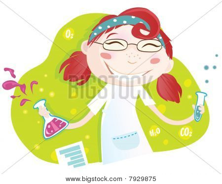 Girl in Chemical Laboratory