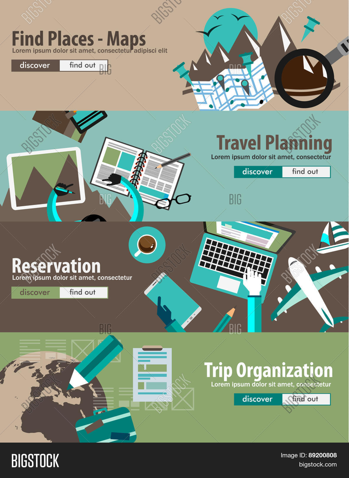 flat design concept travel image photo bigstock organization flyers