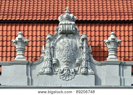 Bas-relief On The Building Konigsberg Higher Regional Court. Kaliningrad, Russia