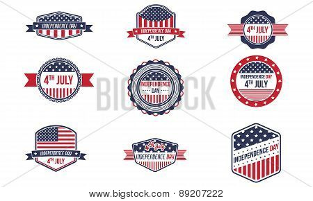 4Th Of July Retro Badges