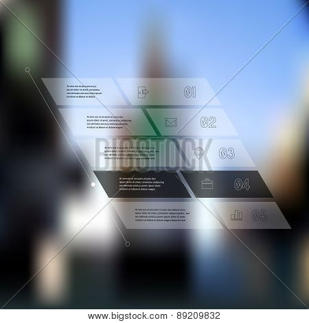 Step progress options banners on defocused background