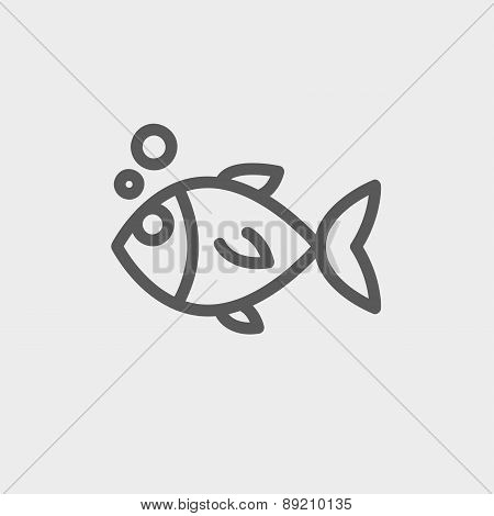 Little fish thin line icon