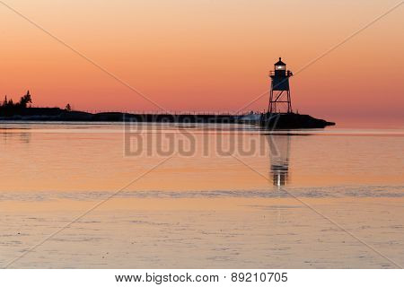 Grand Marais Light Lake Superior Cook County Minnesota Usa