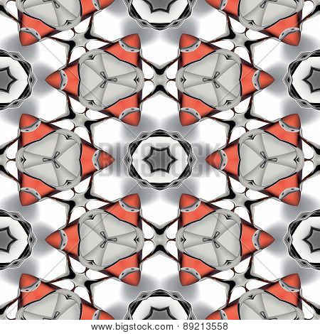 Abstract Metallic Red Chrome Geometric Texture Or Background Made Seamless