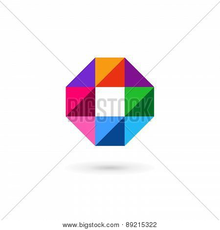 Letter O Number 0 Mosaic Logo Icon Design Template Elements With Cross And Plus