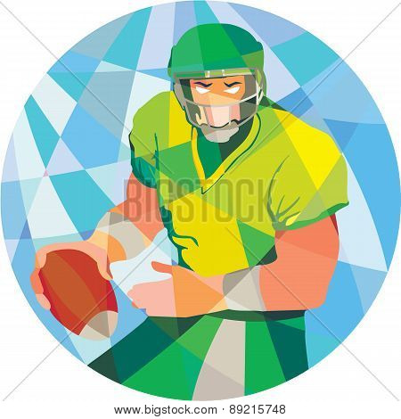 American Football Quarterback Passing Low Polygon