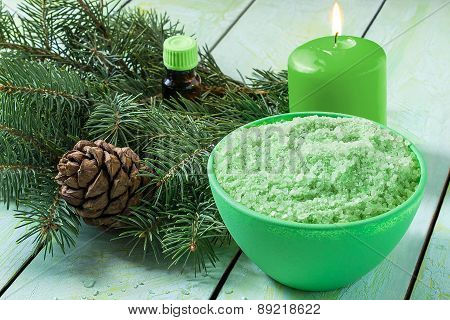 Coniferous Spa And Wellness Setting