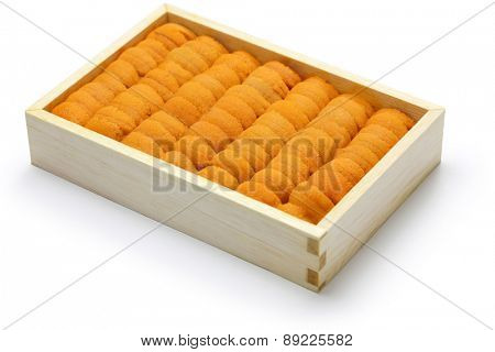 sea urchin roe, japanese sushi and sashimi ingredients