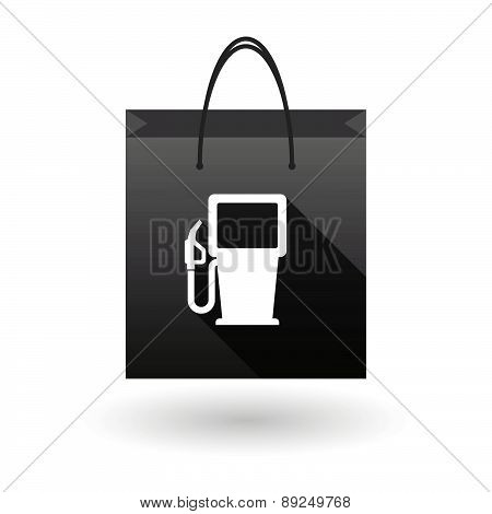 Black Shopping Bag Icon With A Gas Starion