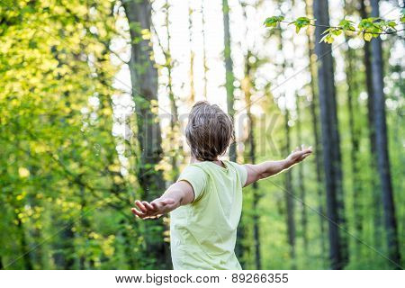 Young Man Celebrating Nature
