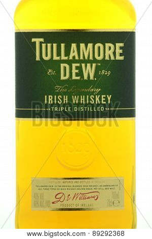 Tullamore Dew whiskey isolated on white background