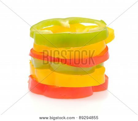 Slice Bell Pepper Isolated On White Background