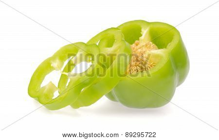 Slice Bell Pepper Isolated On White Background