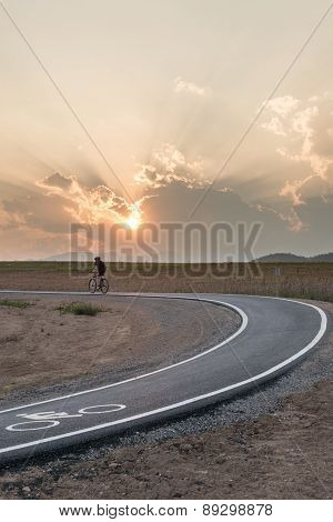 Bicycle Path In The Park